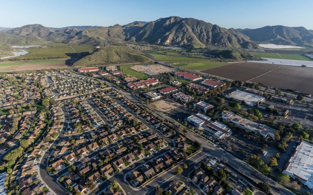 Aerial view of Camarillo California rental homes and neighborhoods