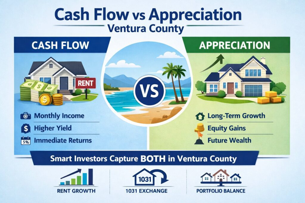 cash flow vs appreciation Ventura County real estate investment chart