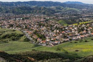 Moorpark Ventura County rental market suburban homes in valley with surrounding hills