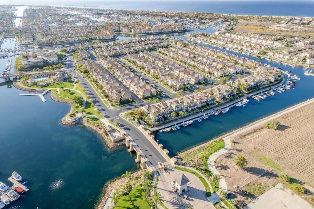 Oxnard Ventura County rental market coastline harbor and residential neighborhoods aerial view