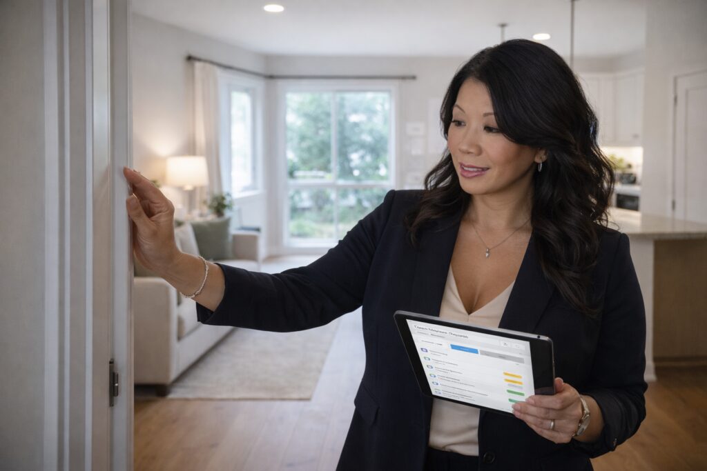 rental property inspections Ventura County property manager inspecting home condition with tablet