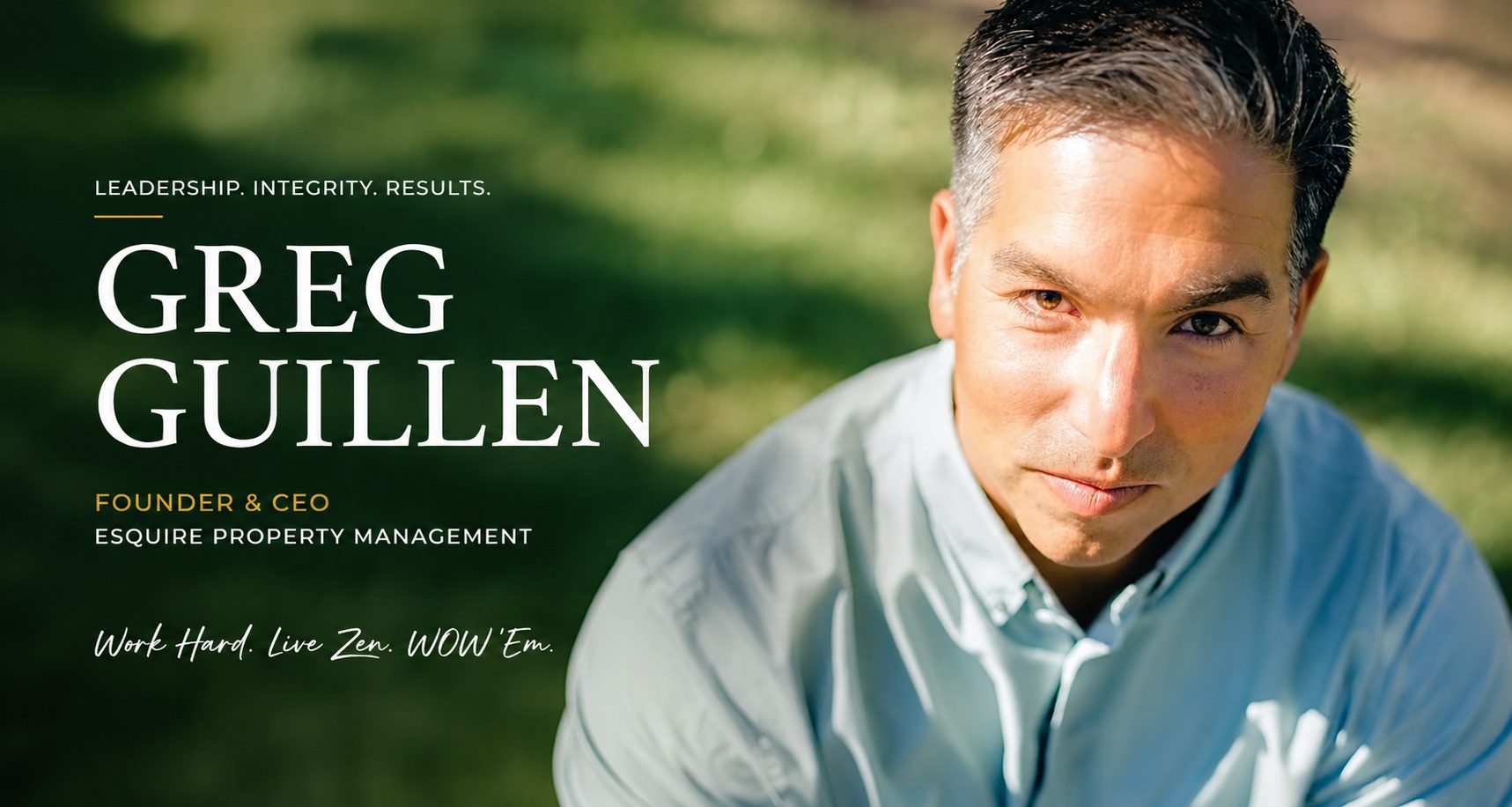 Greg Guillen, owner of Esquire Property Management, standing in Ventura County discussing rental property management and real estate investing.